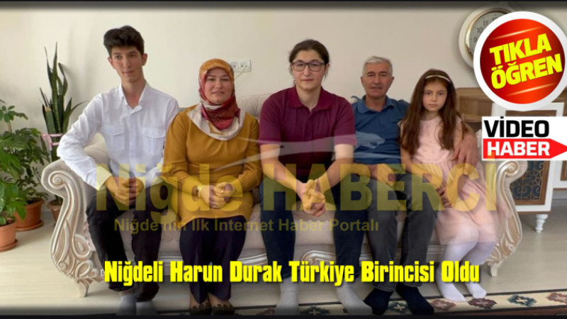 Bor'dan Harun Durak YKS Sonucuna Göre TYT'de Türkiye Birincisi Oldu..