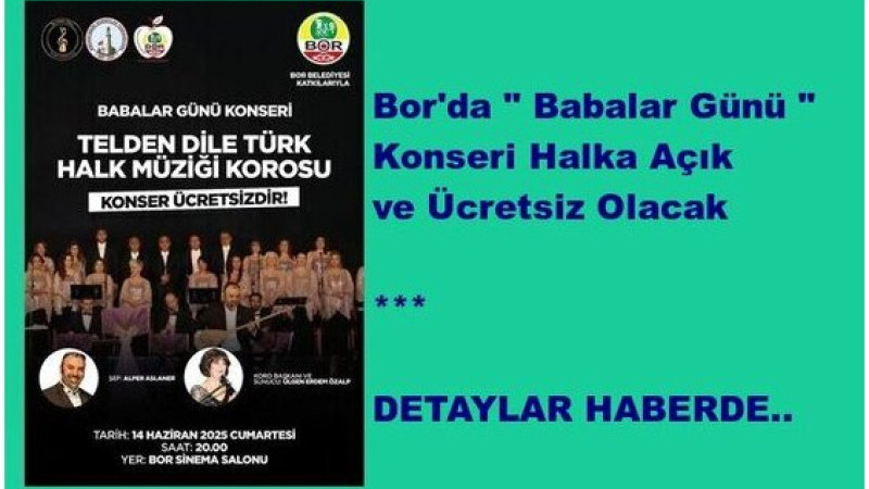 Bor'da Yılın Konseri Halka Açık Yapılacak..